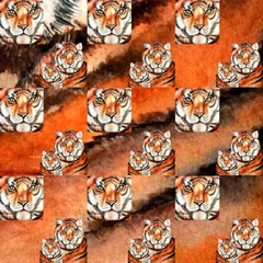seamless pattern with tiger. Red tiger skin, soft fur blanket, plaid, blanket in the form of a tiger skin. Packaging paper