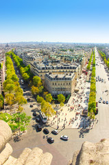 Paris skyline from the Arc de Triomphe