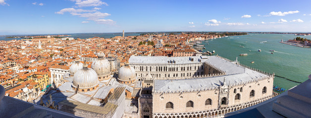 Old town  of Venice. Panoramic view from the bell tower Campanile di San Marco in Verona, Italy