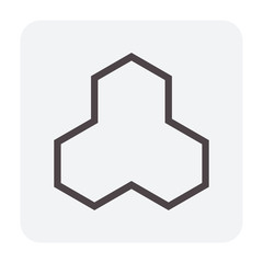 Interlocking concrete paver icon. For construction and lay on ground to create pattern in garden and outdoor. That is landscape architecture material with texture on surface. Made from concrete cement