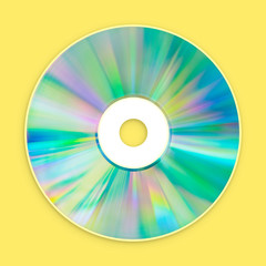 CD Compact Disk, DVD, Blu-ray, for Music, Movies and Data, close up, isolated and presented in punchy pastel colors, for nostalgic creative design
