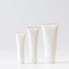 Cosmetics packaging .Plastic cosmetic of cream.Natural beauty spa product concept.Mock-up.