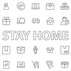 Set of Shipping vector line icon. It contains symbols to box, home and more. Editable Stroke. 32x32 pixels.