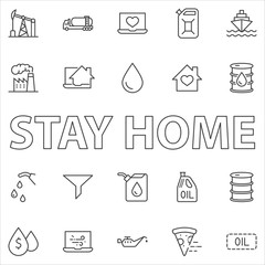 Set of Oil Related Vector Line Icons. Contains such Icons as Fuel Truck, Gas Station, Oil Factory, Transportation and more. Editable Stroke. 32x32 Pixels