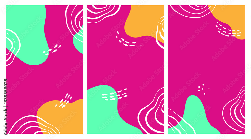 Poster memphis with feminine style and retro for background. abstract creative background in minimal trendy