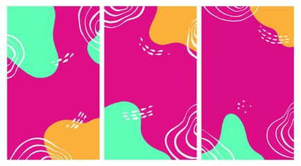 Memphis with feminine style and retro for background. Abstract creative background in minimal trendy style. Design templates for social media, template, poster, invitation, card design and more