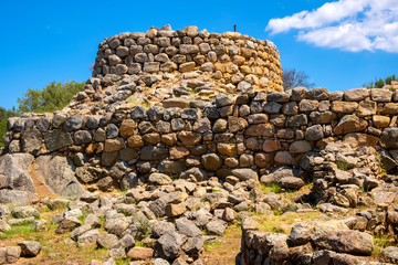 Arzachena, Sardinia, Italy -Archeological ruins of Nuragic complex La Prisgiona - Nuraghe La...