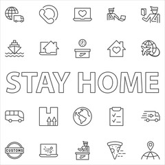 International Customs Day Set Line Vector Icons. Editable Stroke. 32x32 Pixels