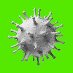 Covid-19, Coronavirus outbreak. microscope virus on green screen background. 3d render