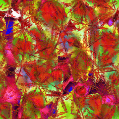 Cannabis leaves seamless Watercolor pattern