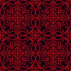 seamless pattern with red flowers