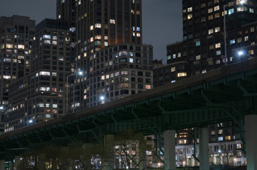 Fototapeta na wymiar New York highway and buildings