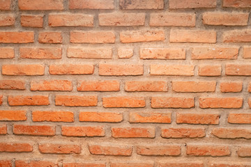 Old orange brick wall for background, Background with red brick wall, Brick old grunge stone wall orange texture background.
