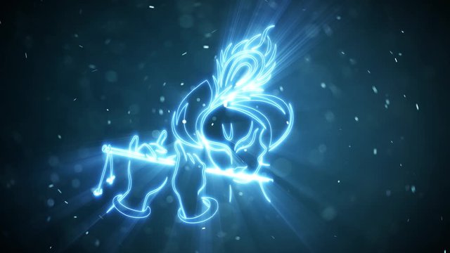 Lord Krishna with flute - Graphic