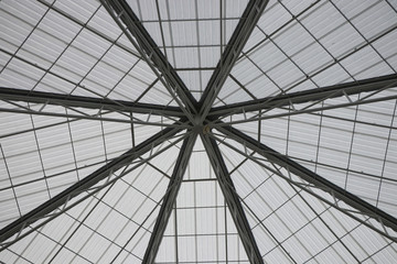 The metal roof construction of exterior design the corner steel