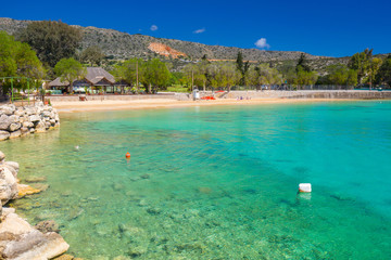 Fototapeta na wymiar Beautiful beach at Marathi bay on Crete, Greece