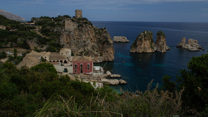 panoramic view of scopello seaside