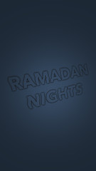 Phone Wallpaper of Phrase ‘Ramadan Nights’ in Glitch Art against Navy Background