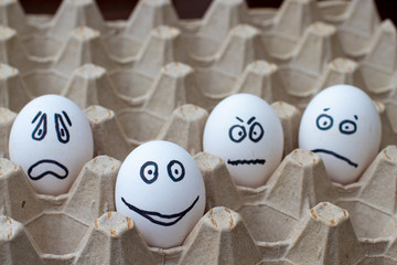 positive emotions depicted on eggs - conformity, during an epidemic.