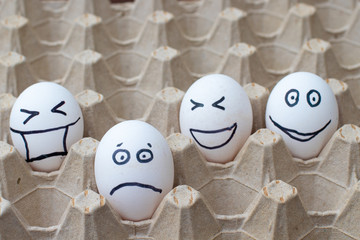 negative emotions depicted on the eggs - conformity.