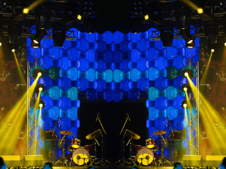 Abstract texture background for design. Stage light and smoke on stage, lighting and spotlights.