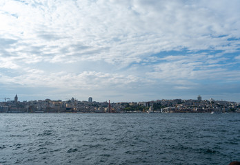 Naklejka premium The view of the Bosphorus strait in Istanbul, Turkey. European side of the city. July 2019