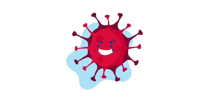 covid19 pandemic particle comic character