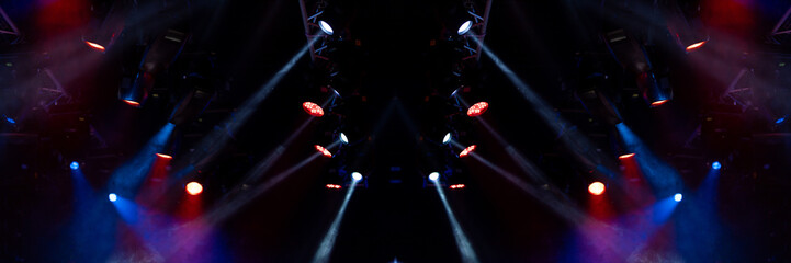 Abstract texture background for design. Stage light and smoke on stage, lighting and spotlights.