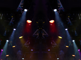 Abstract texture background for design. Stage light and smoke on stage, lighting and spotlights.