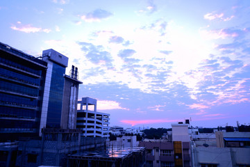 City scape of bengaluru on sky background