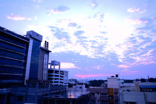 City Scape Of Bengaluru On Sky Background