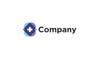 medical logo with cross and overlay design
