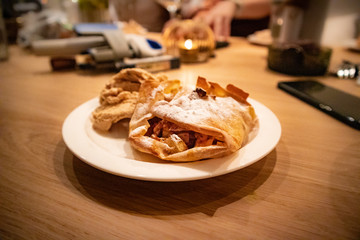 Snacks and games during an evening at home
