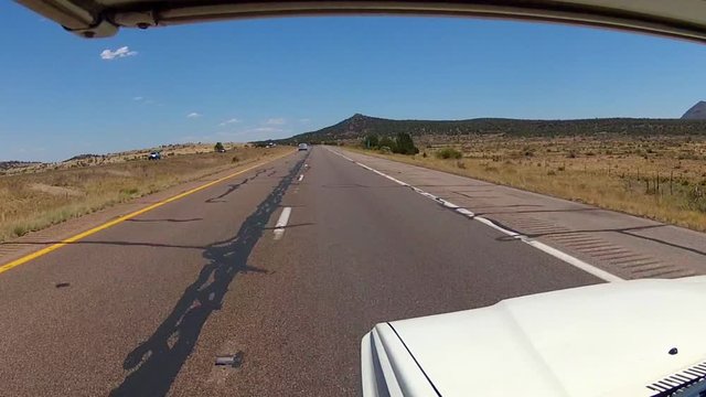 POV RV Driving Interstate 40 Near Ash Fork Arizona