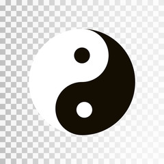 Yin Yang symbol. Vector icon of harmony and balance, yinyang sign isolated on transparent background. EPS 10 - obrazy, fototapety, plakaty