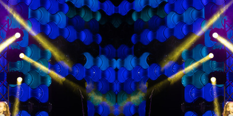 Abstract texture background for design. Stage light and smoke on stage, lighting and spotlights.