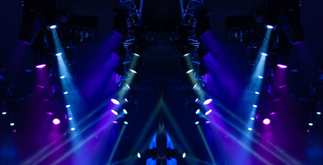 Abstract texture background for design. Stage light and smoke on stage, lighting and spotlights.