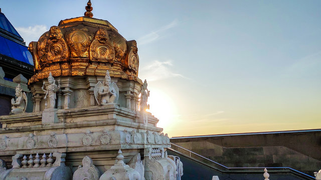 Hindu Temple in Bangalore India with the background of clear sky.