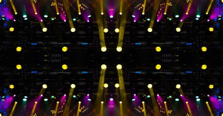 Abstract texture background for design. Stage light and smoke on stage, lighting and spotlights.