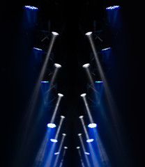 Abstract texture background for design. Stage light and smoke on stage, lighting and spotlights.