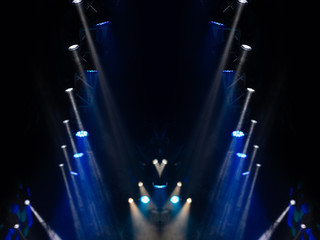 Abstract texture background for design. Stage light and smoke on stage, lighting and spotlights.
