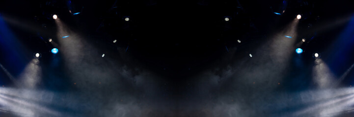 Abstract texture background for design. Stage light and smoke on stage, lighting and spotlights.