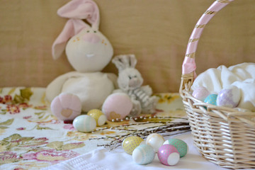 easter bunny and eggs