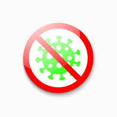 Red anti virus icon with white highlight isolated on bright background. Vector illustration of vurus.