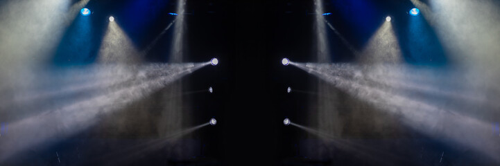 Abstract texture background for design. Stage light and smoke on stage, lighting and spotlights.