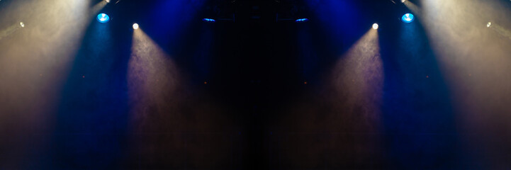 Abstract texture background for design. Stage light and smoke on stage, lighting and spotlights.