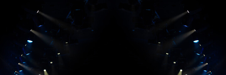 Abstract texture background for design. Stage light and smoke on stage, lighting and spotlights.