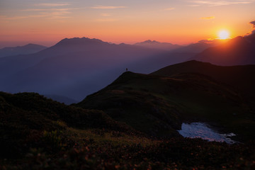 sunset over the mountains - 339576628