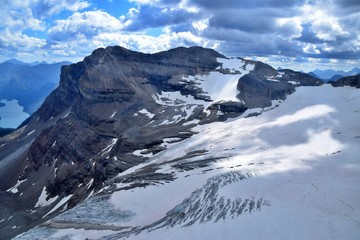 Fototapeta na wymiar Helicopter Ride over Banff National Park , Canada , Rocky Mountains 