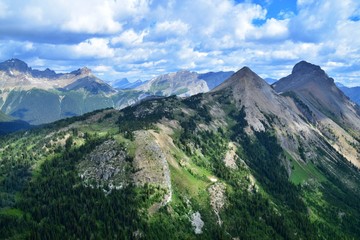 Helicopter Ride over Banff National Park , Canada , Rocky Mountains 